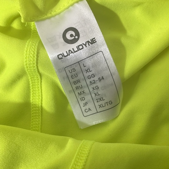 Qualidyne Mens shorts compression Green and Yellow Running Shorts drawcord NWT - Picture 4 of 8